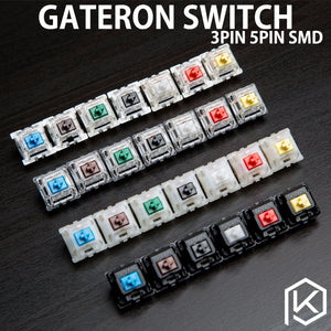 gateron switch 3pin 5pin smd blue red black brown green clear yellow silent for custom mechnical keyboard xd64 xd60 eepw84 gh60 - KPrepublic